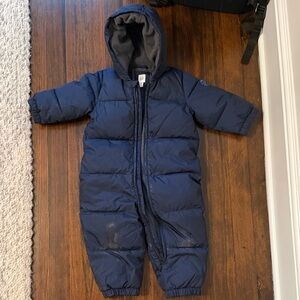 Navy Blue Hooded Baby Snowsuit